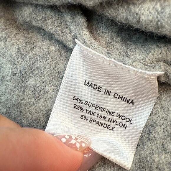 Quince Superfine Merino Wool Sweater Coat Heather Gray Size M NWT SOLD OUT - Picture 8 of 8